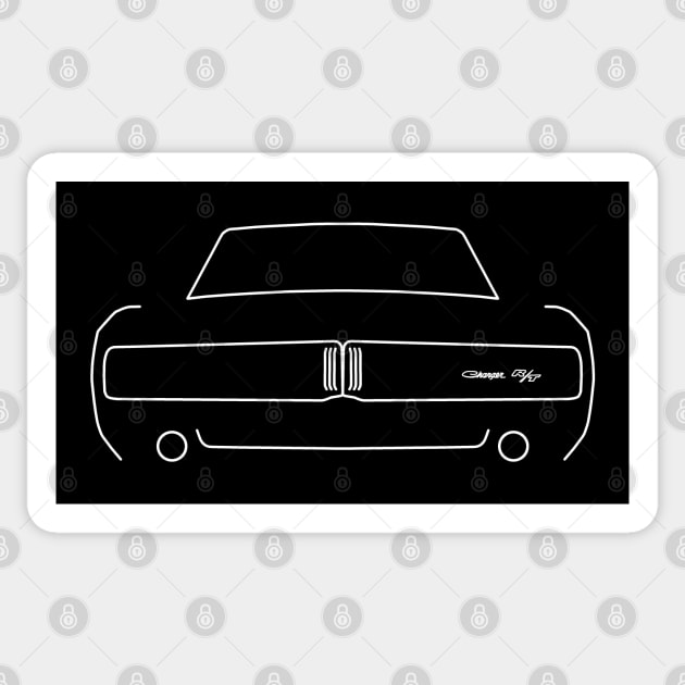 Dodge Charger 1969 outline graphic (white) Sticker by soitwouldseem